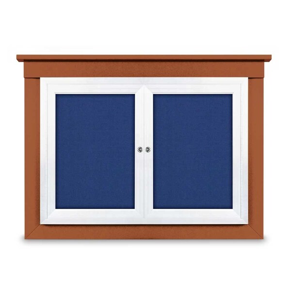 24"x36" 1-Door Enclosed Letterboard, Green Felt/Cherry